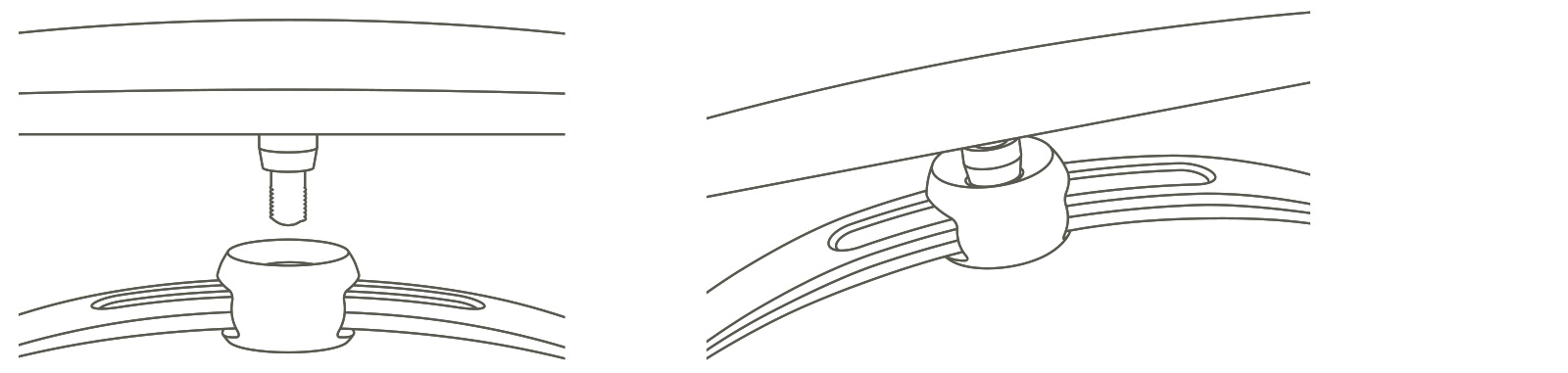 18 Aligning the ovals & 19 Inserting the chin plate screw